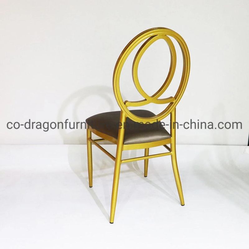 Chinese Wholesale Market Dining Furniture Steel Wedding Chair with Leather