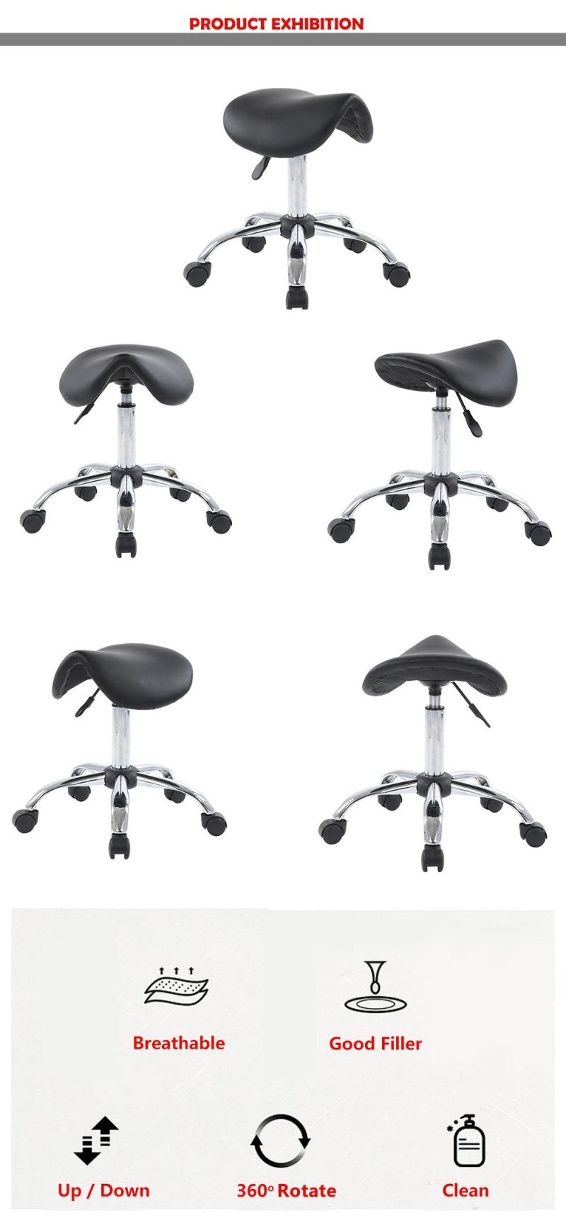 Beauty Barber Shop Barber Chair Salon Furniture Saddle Stool Tattoo Shop Chair