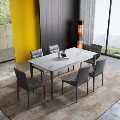 Modern Home Dining Furniture Leisure Living Room Chair and Slate Table