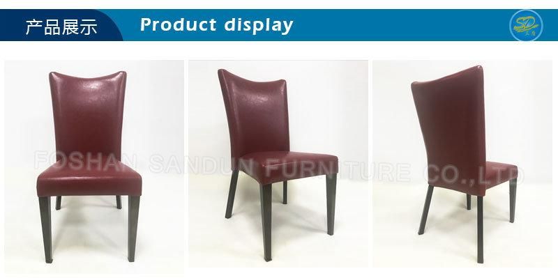 Customized PU Leather Color Hotel Restaurant Wood Grain Dining Chair