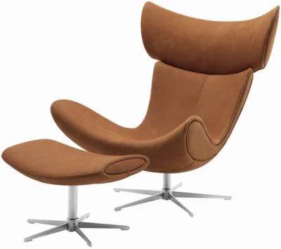 Fiberglass Designer Leather Imola Egg Chair Lounge