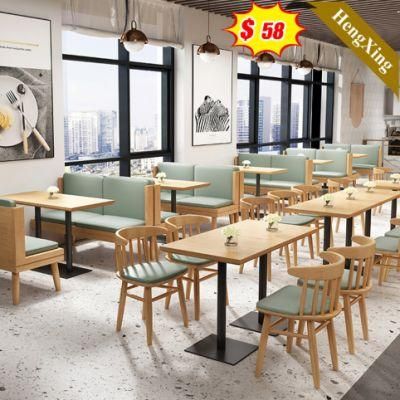 Restaurant Seating Brown Leather Button Dining Sofa with Metal Leg Dining Table for Sale