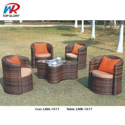 Fashionable Modern Cafe Aluminum Rattan Outdoor Dining Chair Garden Sets