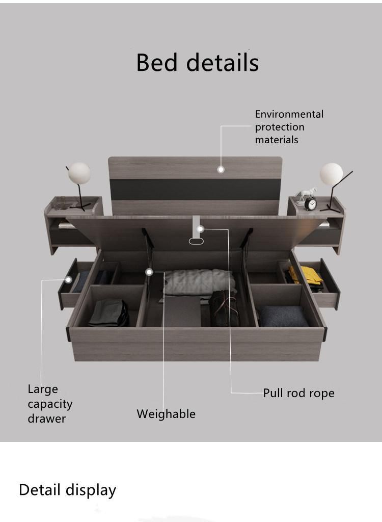 Popular Design Chinese Factory Customized Wholesale PU Leather Bedroom Furniture Wooden Bed