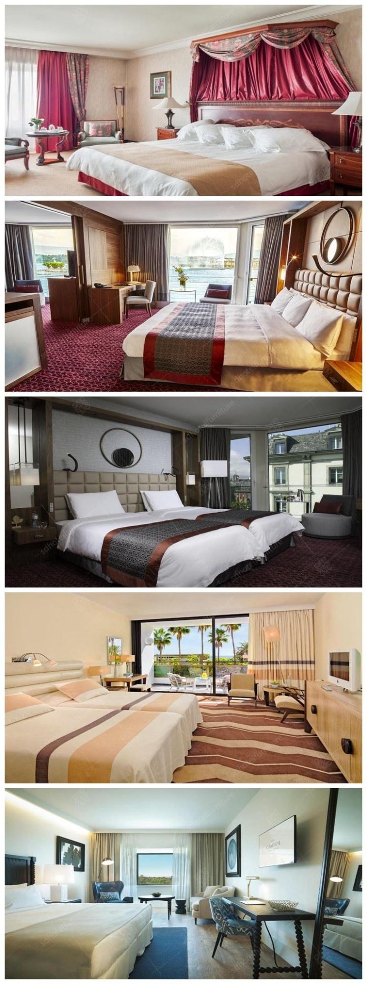 Thailand Teak Veneer Hot Sale Hotel Furniture Bedroom Set SD1310