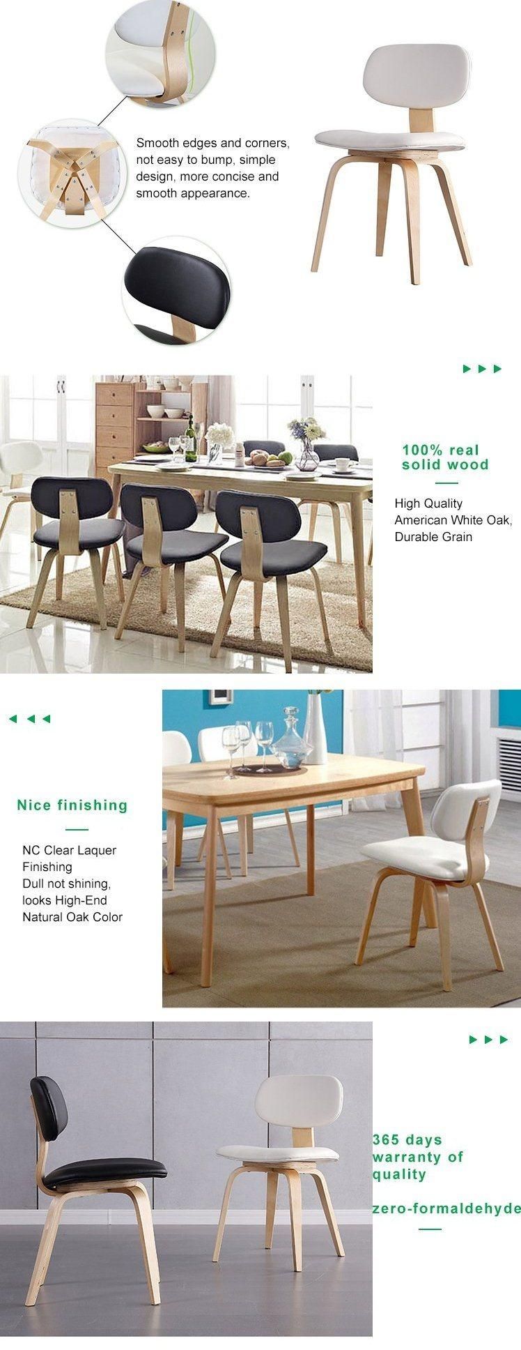 Furniture Modern Furniture Chair Home Furniture Wooden Furniture Contemporary Beige White PU Leather Upholstered Fabric Oak Wood Dining Room Chairs for Sale