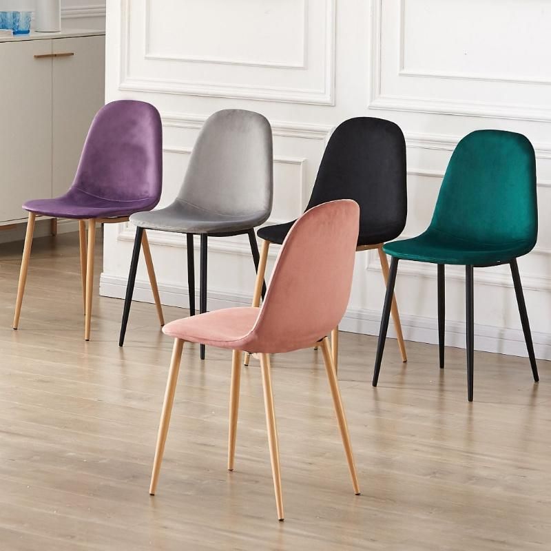Modern Style Restaurant Furniture Leather Velvet Chair Stainless Stool Leg Design Dining Chair for Dining Room Banquet Garden