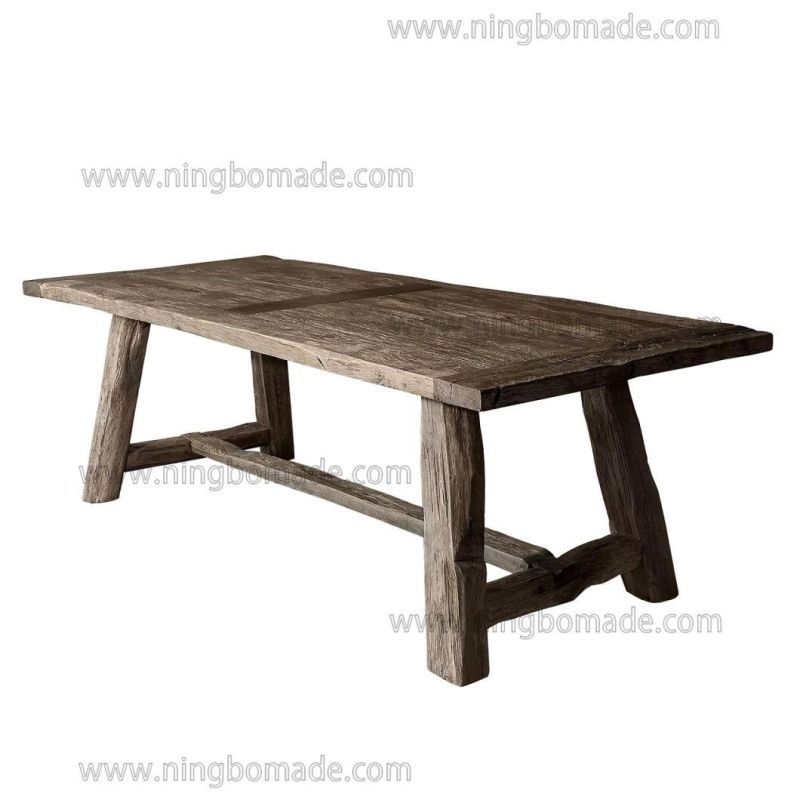 Rough-Hewn Planks Furniture Rustic Nature Reclaimed Oak Farm House Dining Table