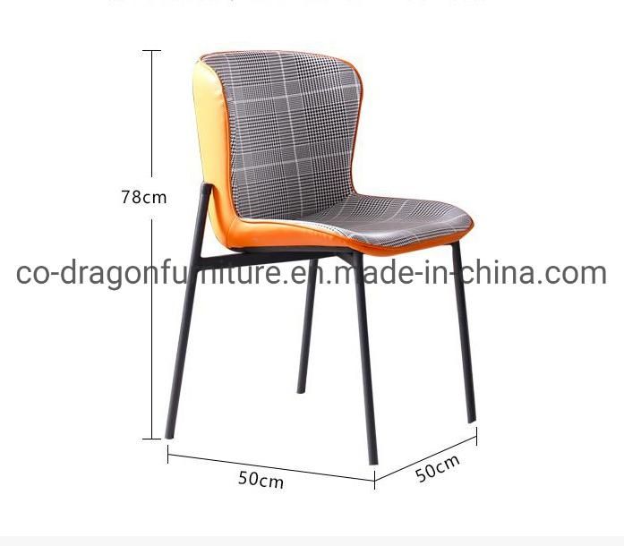 Modern Luxury Home Furniture Leather Metal Legs Dining Chair Set
