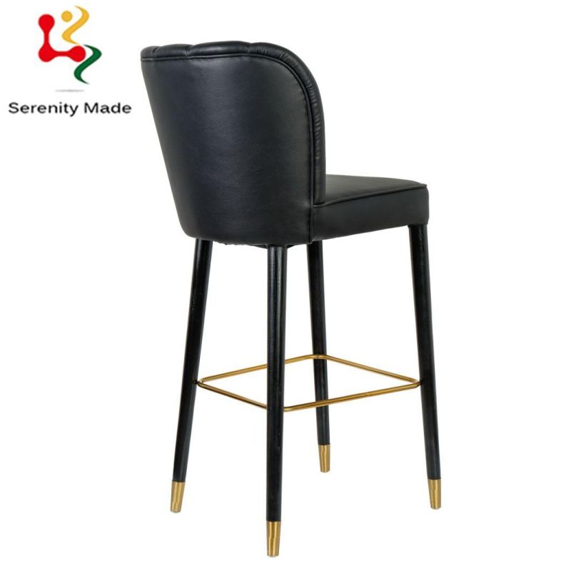 Luxury PU Leather Upholstery Leather Cushion High Counter Stool