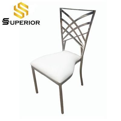 2020 New Arrival Contemporary Silver Metal Frame Dinner Chair