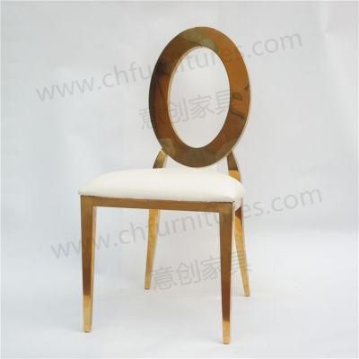 Yc-Zs61 New Design Wholesale Leather Cushion Luxury Stainless Steel Wedding Chair