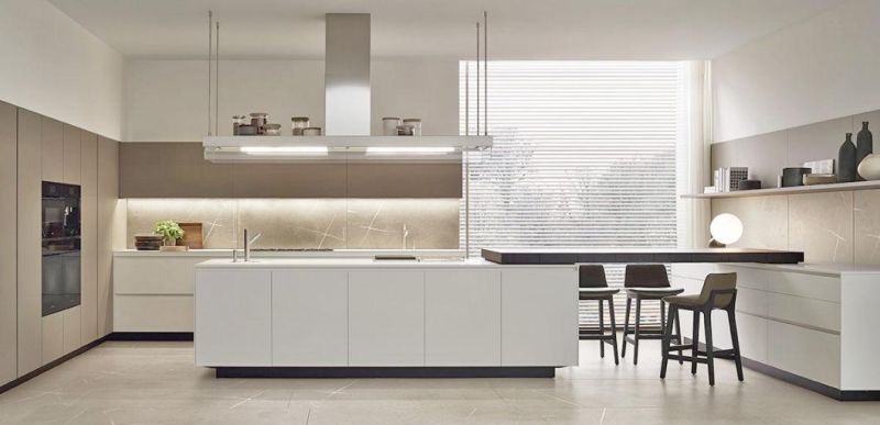 PA Customized Kitchen Modern Modular White High Gloss Lacquer and Melamine Kitchen Cabinet