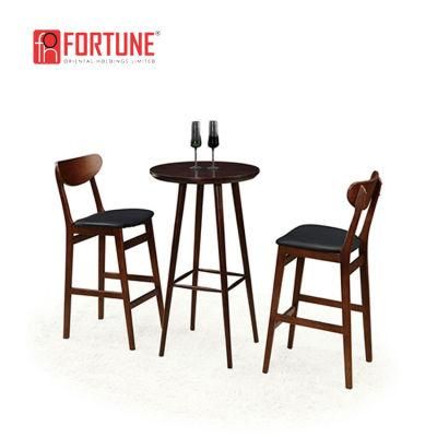High Height Restaurant/Bar Wooden Bar Table and Stools for Sale
