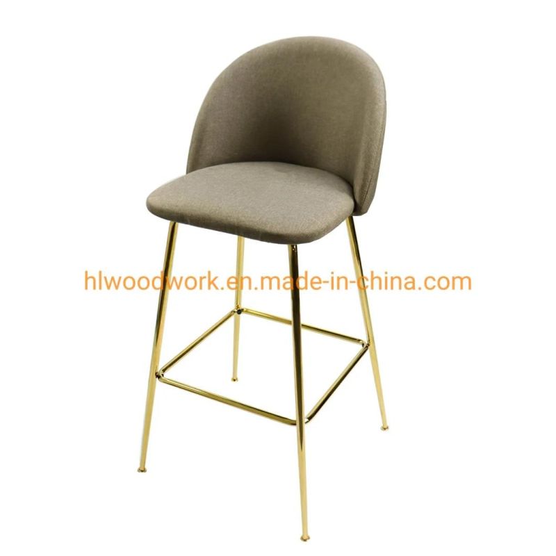 Cheap Modern Hotel Leisure Dining Hotel Fabric Chair Office Leisure Chair with Metal Legs Nordic Hotel Leather Gold Steel Modern Hotel Bar Stool Chairs