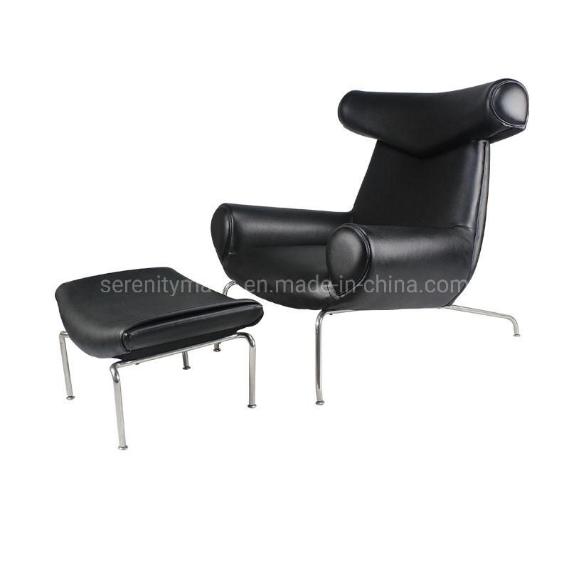 Comfortable Office Sofa Chair Set Leather Metal Wooden Sofa Chair