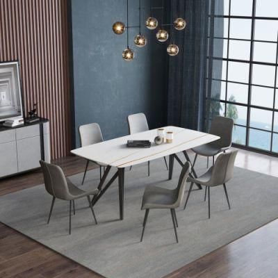 Modern Style Carbon Steel Chair Leg Metal Restaurant Table Dining Furniture Set