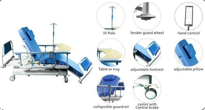 Medical Electric Dialysis Chair Hemodialysis Blood Donation Bed with High Quality