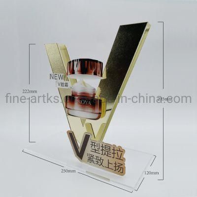 Custom Separable V-Shaped Advertising Board Acrylic Makeup Billboard Tag Sign Holder