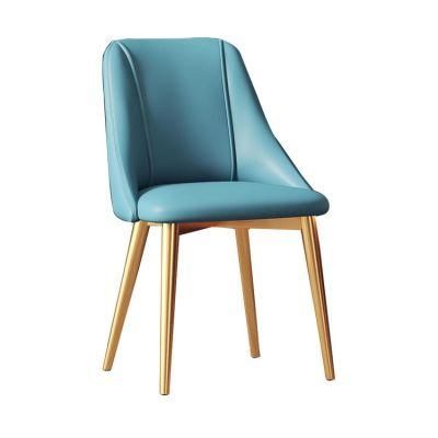 Banquet Chair Cover Spandex Salon Waiting Furniture Prensa Blue Leather Gold Leg Cafe Chair Seatings Dinner Lounge Chair