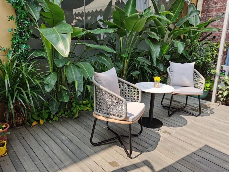 Modern Aluminum Rattan Outdoor Furniture Waterproof Garden Outdoor Coffee Table and Chairs Set