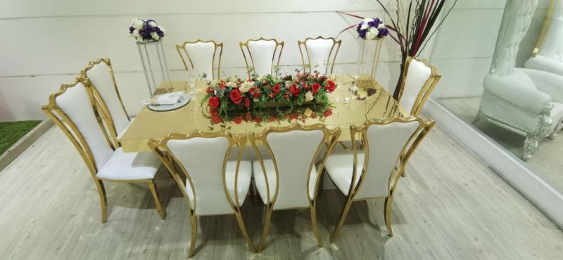 Modern Hotel Most Popular Wedding Dining Table for People Stainless Steel