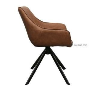 Free Sample Hot Selling PU Leather Furniture Modern Dining Room Chair Metal Leg Dining Chair