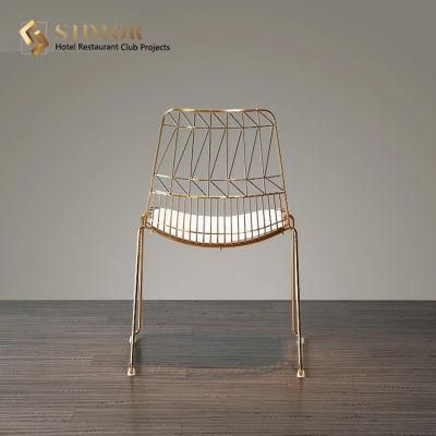 Factory Industrial Modern Outdoor Garden Party Bistro Cafe Wedding Wire Metal Dining Chairs