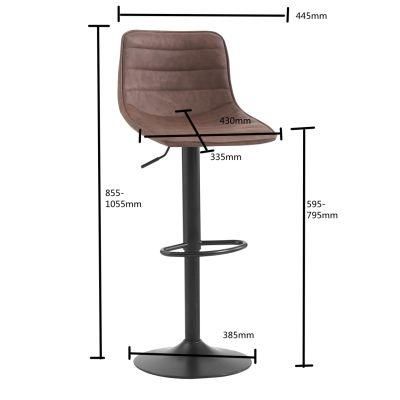 Adjustable Height Upholstery 360 Degree Revolving High Chair Bar Stool
