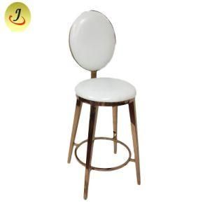 Modern Design Stainless Steel Metal Leather Cushion High Bar Chair for Bar Hotel Event