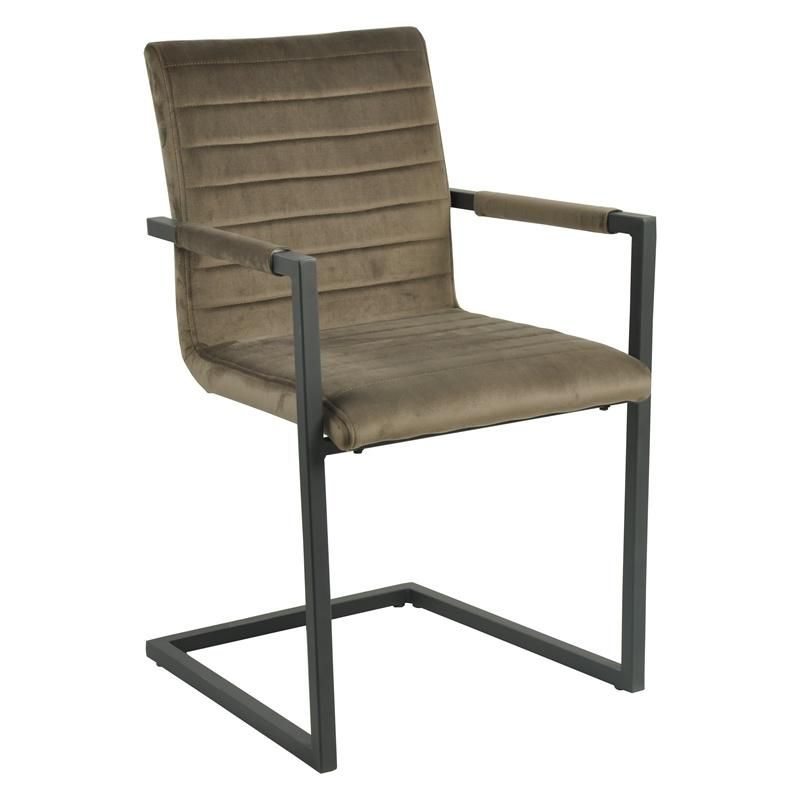 Dark Grey Nordic Faux Leather PU Cushion Design Modern Dining Chair with Metal Legs