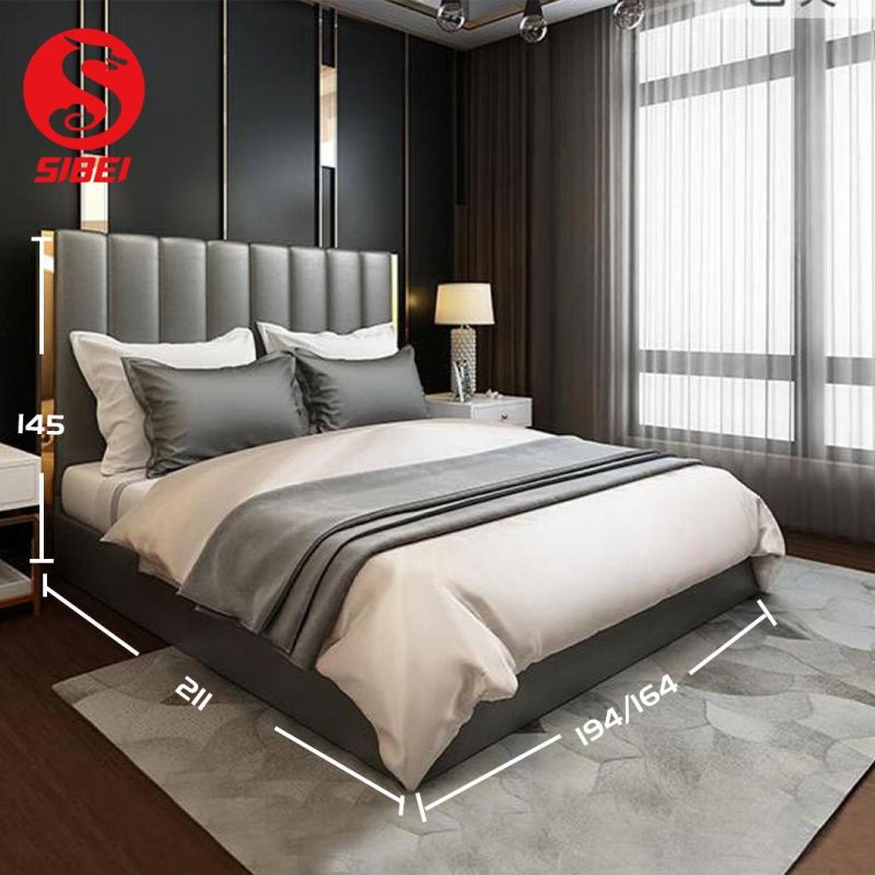 High Quality Nordic New Design Tufted Platform Wooden Bed Super King Size Supplier
