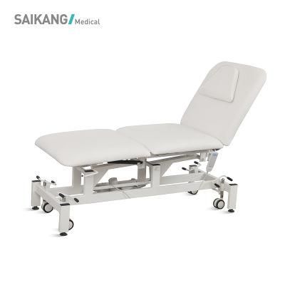 X36 Saikang Multifunction Exam Table Stainless Steel Adjustable Electric Medical Examination Table with Wheels