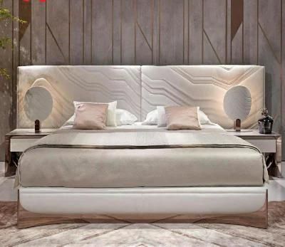 Italian Soft Bag Fashion Bed Italian Minimalist Bedroom Double Bed Leather Bed Postmodern