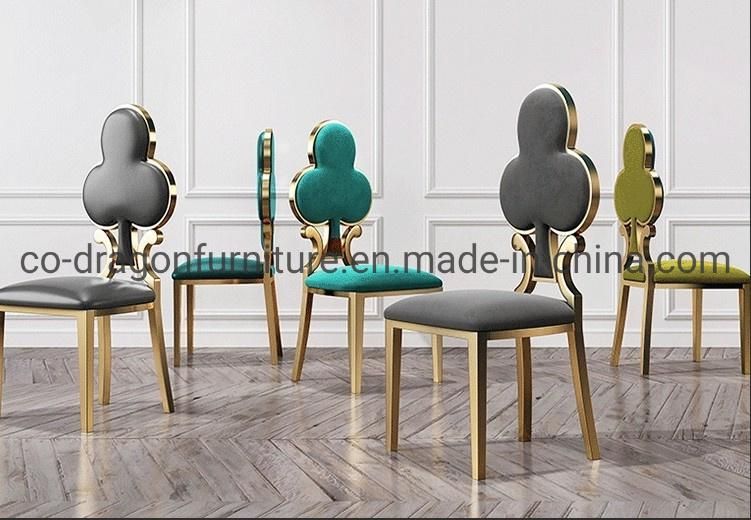 Wholesale Home Furniture Gold Stainless Steel Dining Chair with Leather