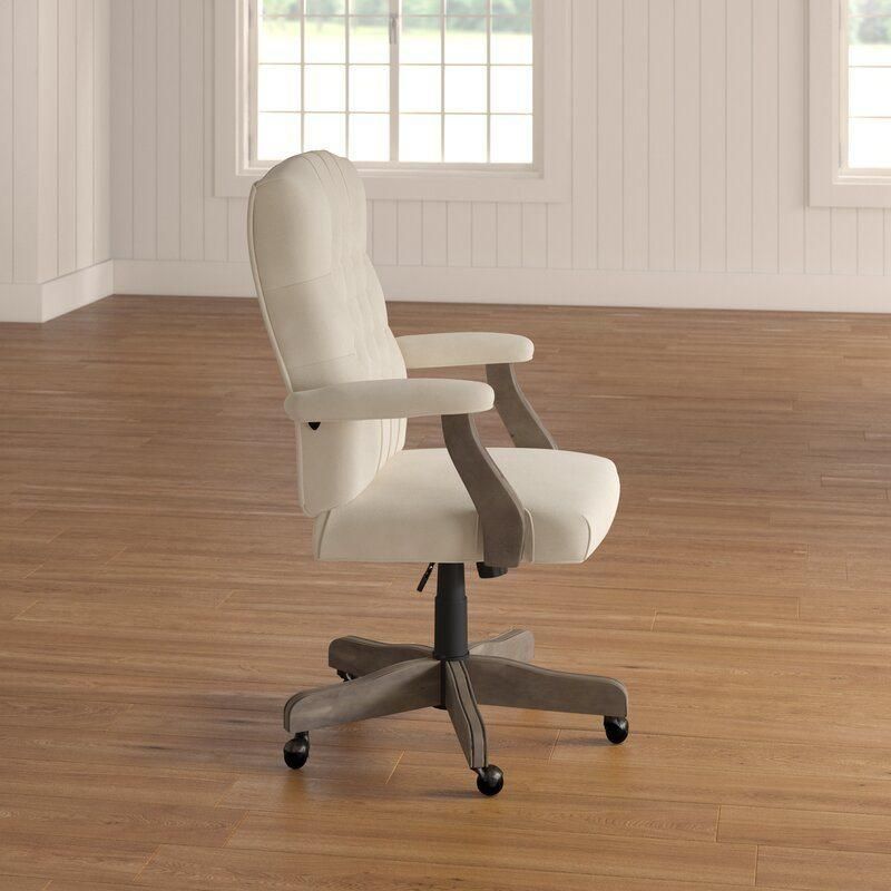 High Grade White Leather Adjustable Executive Office Chair with Armrest