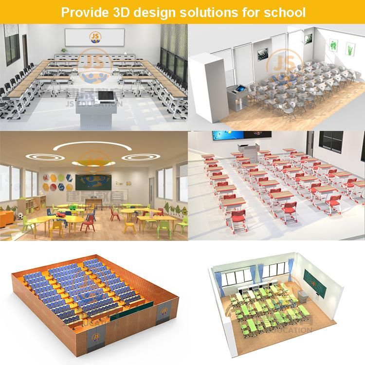 Adjustable Wooden School Furniture Set Student Lab Chairs