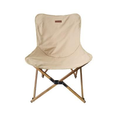 Leather Logo Outdoor Relaxing Portablealuminum Foldable Camping Chair for Beach