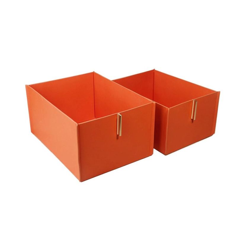 Factory Customized Leather Storage Box Storage Box Clothes and Hats Intermediate Drawer Storage Box Clothes Sorting Box