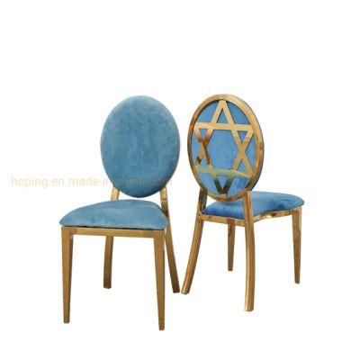 Modern Decor Star Banquet Hotel Furniture Luxury Round Back Stainless Steel Dining Wedding Chair