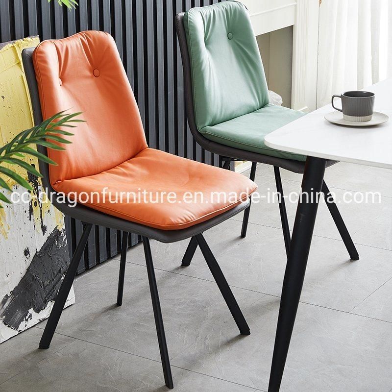 China Wholesale Dining Furniture Steel Legs Dining Chair with Leather