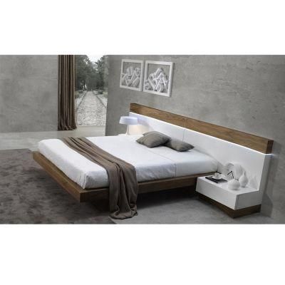 Luxury Modern Design Bedroom Furniture Set Leather Fabric Cover Wood Frame King Size Bed
