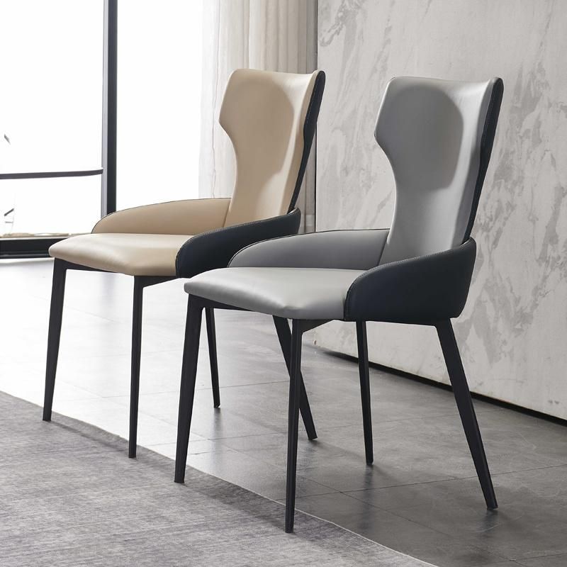 Modern Office Home Furniture Set Leather Metal Dining Chairs