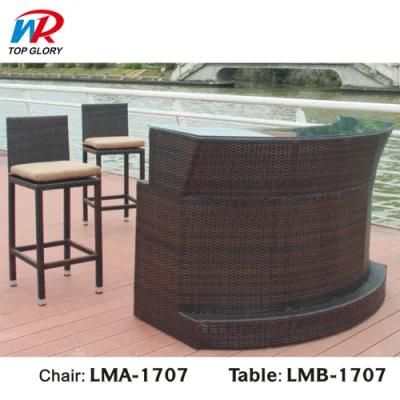 Outdoor Wicker Dining Chair with Table Patio Rattan Bar Chair Garden Chair Furniture