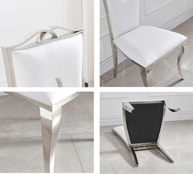 Wholesale French Market White PU Leather Dinner Chair