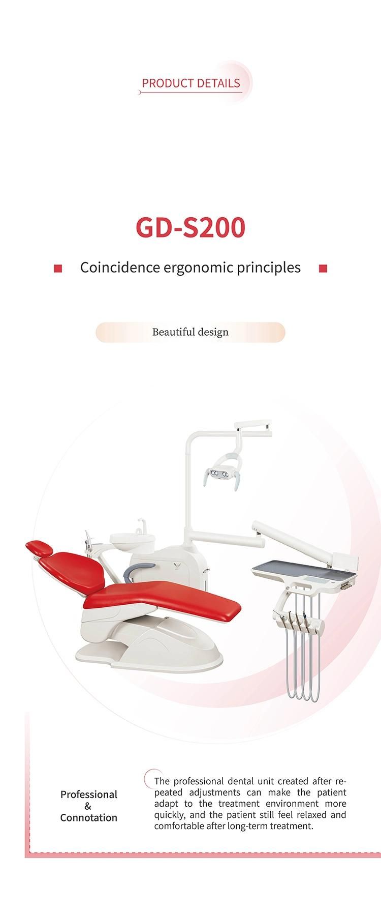 Leather Cushion Dental Chair Price with Left Side Dentist