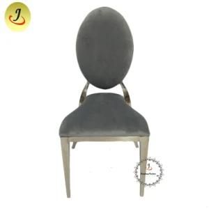 Round Back Stainless Steel Dining Chairs for Wedding Hotel Banquet Event