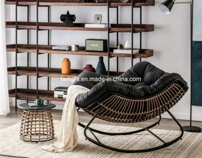 Outdoor Garden Furniture Set Metal Leather Bedroom Rattan Rocking Chairs