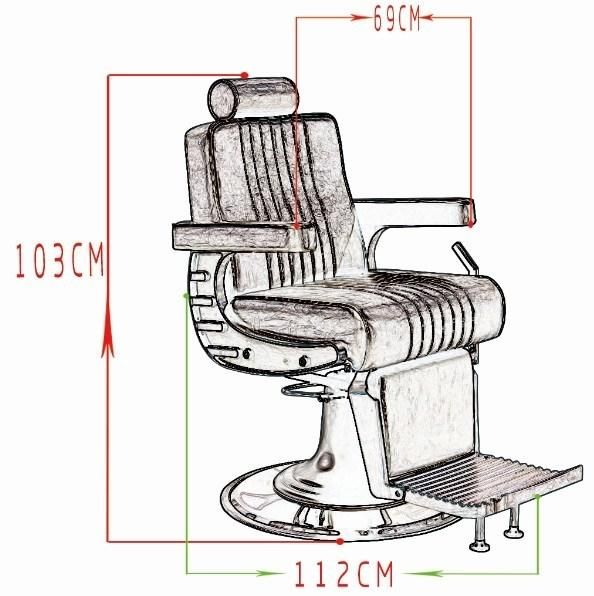 Hl-9304 Salon Barber Chair for Man or Woman with Stainless Steel Armrest and Aluminum Pedal