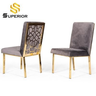 Hotel Gold Stainless Steel Leg Velvet Leisure Dining Chair